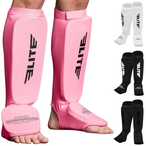 Elite Sports MMA Shin Pads for Muay Thai & Kickboxing | Adjustable, Lightweight, Shock Absorbing (70-120 chars) thumbnail 1