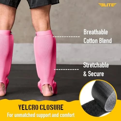 Elite Sports MMA Shin Pads for Muay Thai & Kickboxing | Adjustable, Lightweight, Shock Absorbing (70-120 chars) thumbnail 3