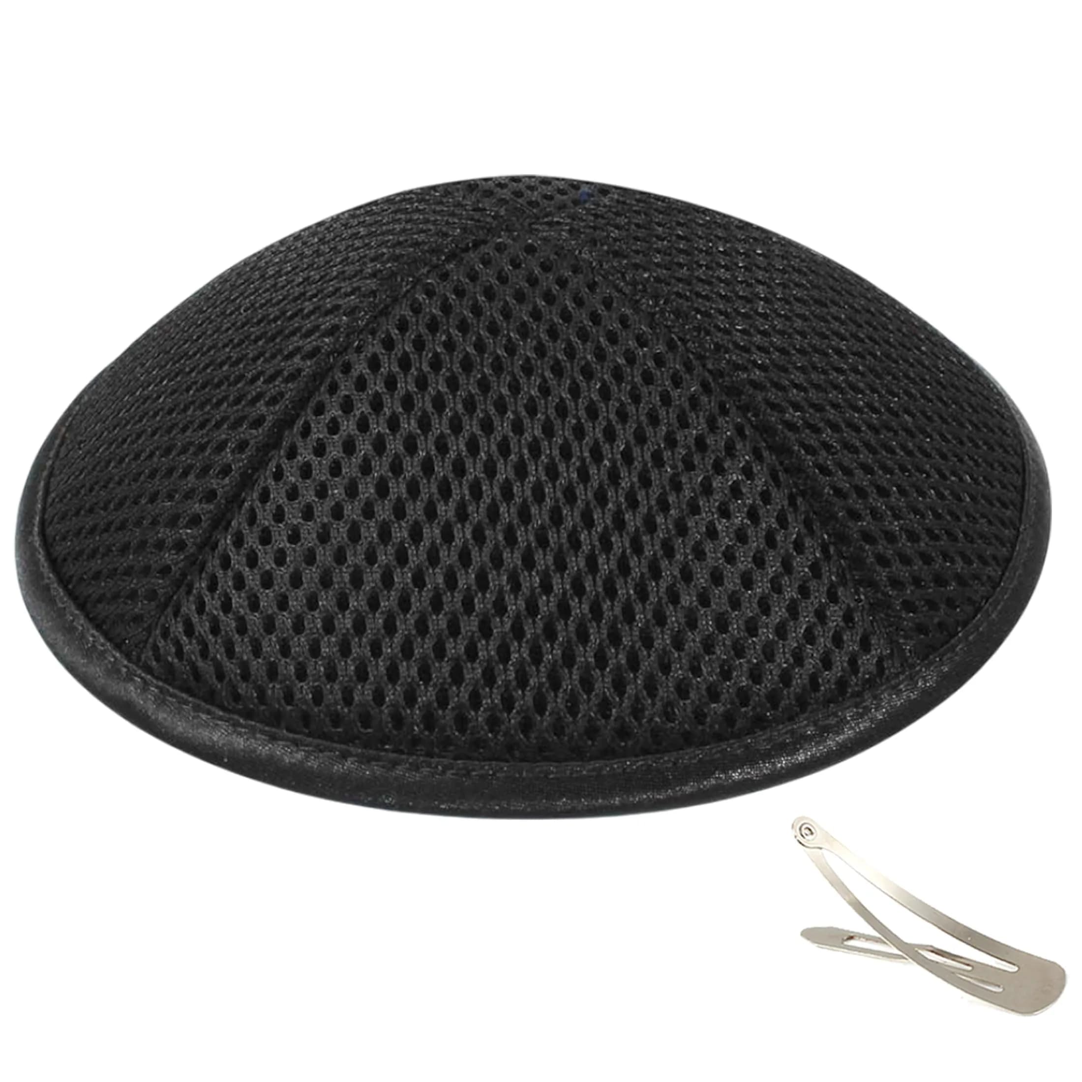 Zion Judaica Ltd Black Mesh Kippah for Teens & Adults | 6.25" Diameter (16 cm)
