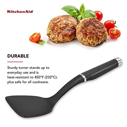 KitchenAid Gourmet Nylon Short Turner | Heat Resistant to 450°F/232°C | Control & Durability thumbnail 3