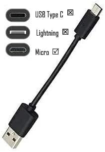 ienza Micro USB Charge Cable 23cm (9") for Earbud Cases | Replaces Short USB Cables for Older Models thumbnail 3