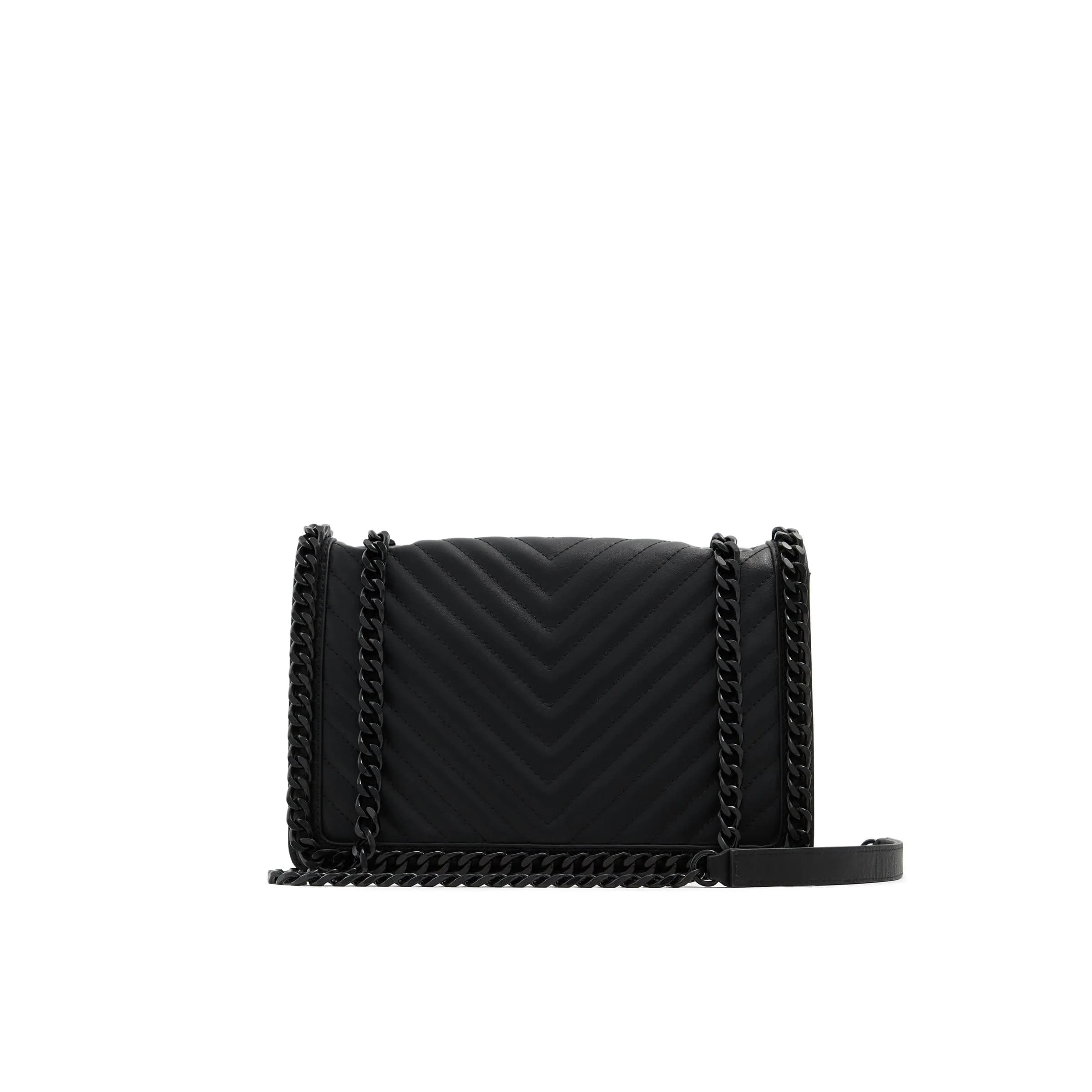 ALDO Women's Medium Greenwald Quilted Crossbody Bag Black | 30cm (11.7") x 19cm (7.4") — Black/Medium