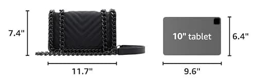 ALDO Women's Medium Greenwald Quilted Crossbody Bag Black | 30cm (11.7") x 19cm (7.4") thumbnail 3