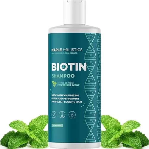 Maple Holistics Biotin Shampoo for Thinning Hair 8 Fl Oz | Invigorating Peppermint & Natural Oils for Hair Growth thumbnail 1