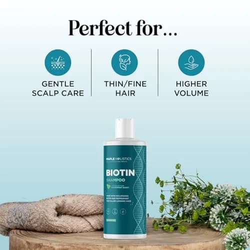 Maple Holistics Biotin Shampoo for Thinning Hair 8 Fl Oz | Invigorating Peppermint & Natural Oils for Hair Growth thumbnail 6