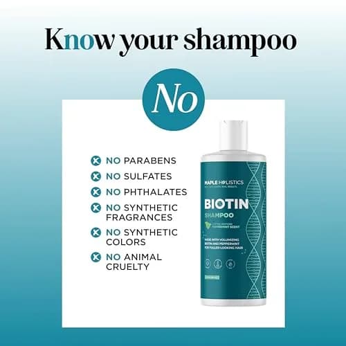 Maple Holistics Biotin Shampoo for Thinning Hair 8 Fl Oz | Invigorating Peppermint & Natural Oils for Hair Growth thumbnail 3