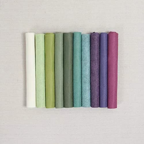 Benzie Design Wool Blend Felt, Succulents Colors, 12x18 inch Sheets, Green, Blue, Purple, Cream thumbnail 1