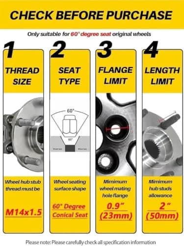 MIKKUPPA M14x1.5 Spline Nuts Replacement for Chevy GMC Wheel | Corrosion Resistant, 32pcs thumbnail 4