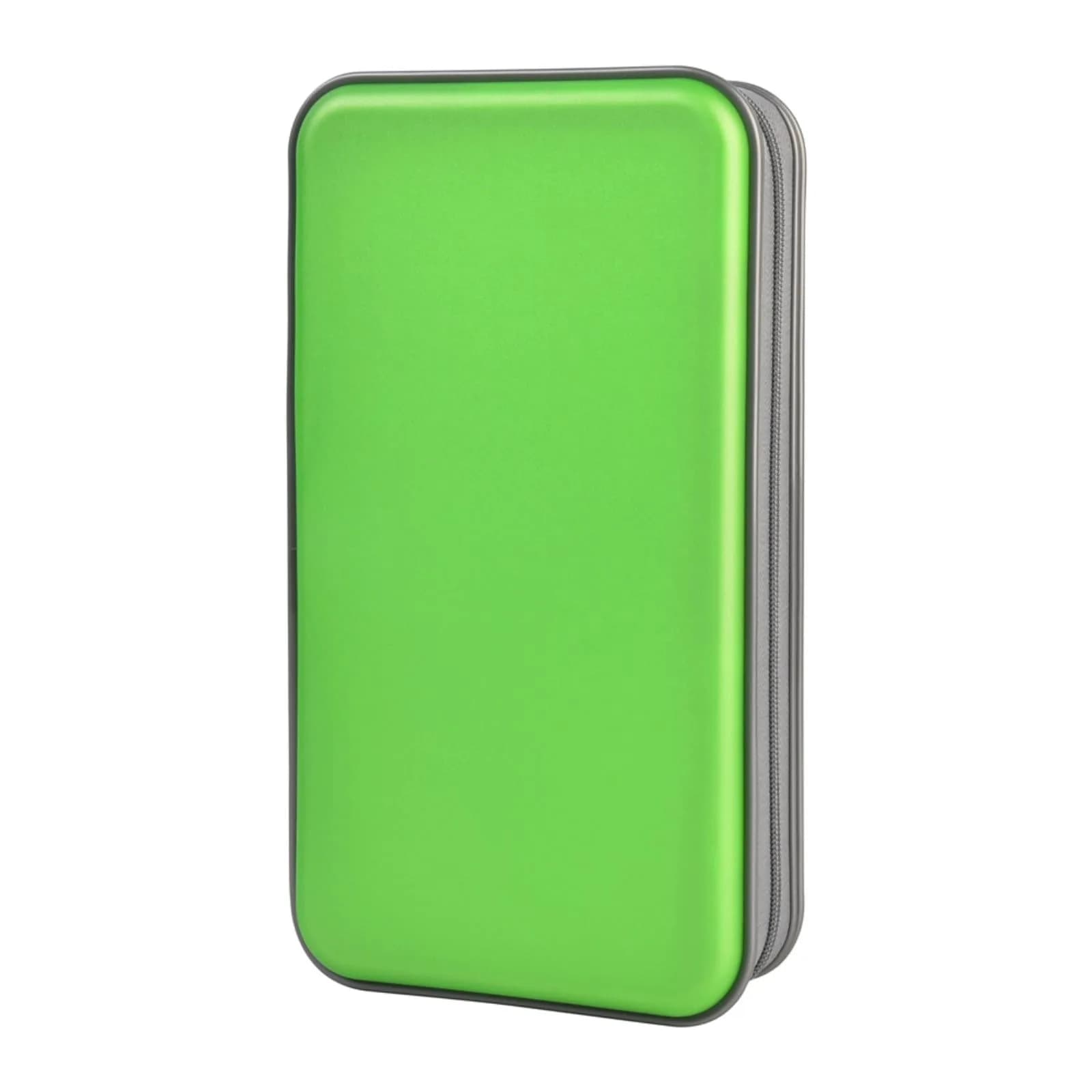 alavisxf xx CD Case, 96 Capacity Hard Plastic Organizer Wallet with Hand Strap and Zipper Closure, Green — Green