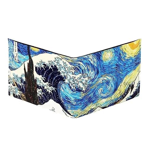SUPERVEK Starry Wave Tyvek RFID Blocking Bifold Wallet | 13cm (5.1in) x 20cm (7.9in) x 1cm (0.4in) — Starry Wave