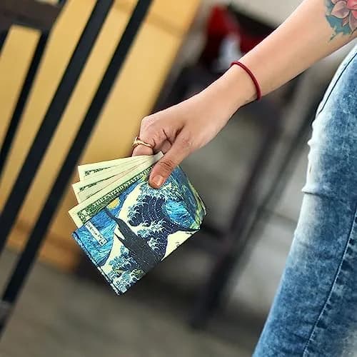 SUPERVEK Starry Wave Tyvek RFID Blocking Bifold Wallet | 13cm (5.1in) x 20cm (7.9in) x 1cm (0.4in) thumbnail 5