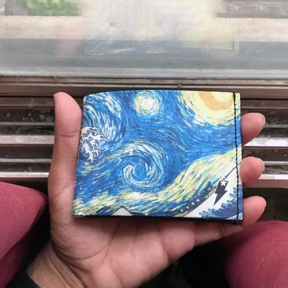 SUPERVEK Starry Wave Tyvek RFID Blocking Bifold Wallet | 13cm (5.1in) x 20cm (7.9in) x 1cm (0.4in) thumbnail 6