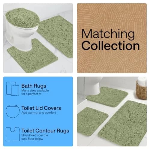 Gorilla Grip Bath Rug Mat for Bathroom 48x24 in Sage Green | Ultra Absorbent Chenille, Quick Dry, Textured Rubber Backing thumbnail 8