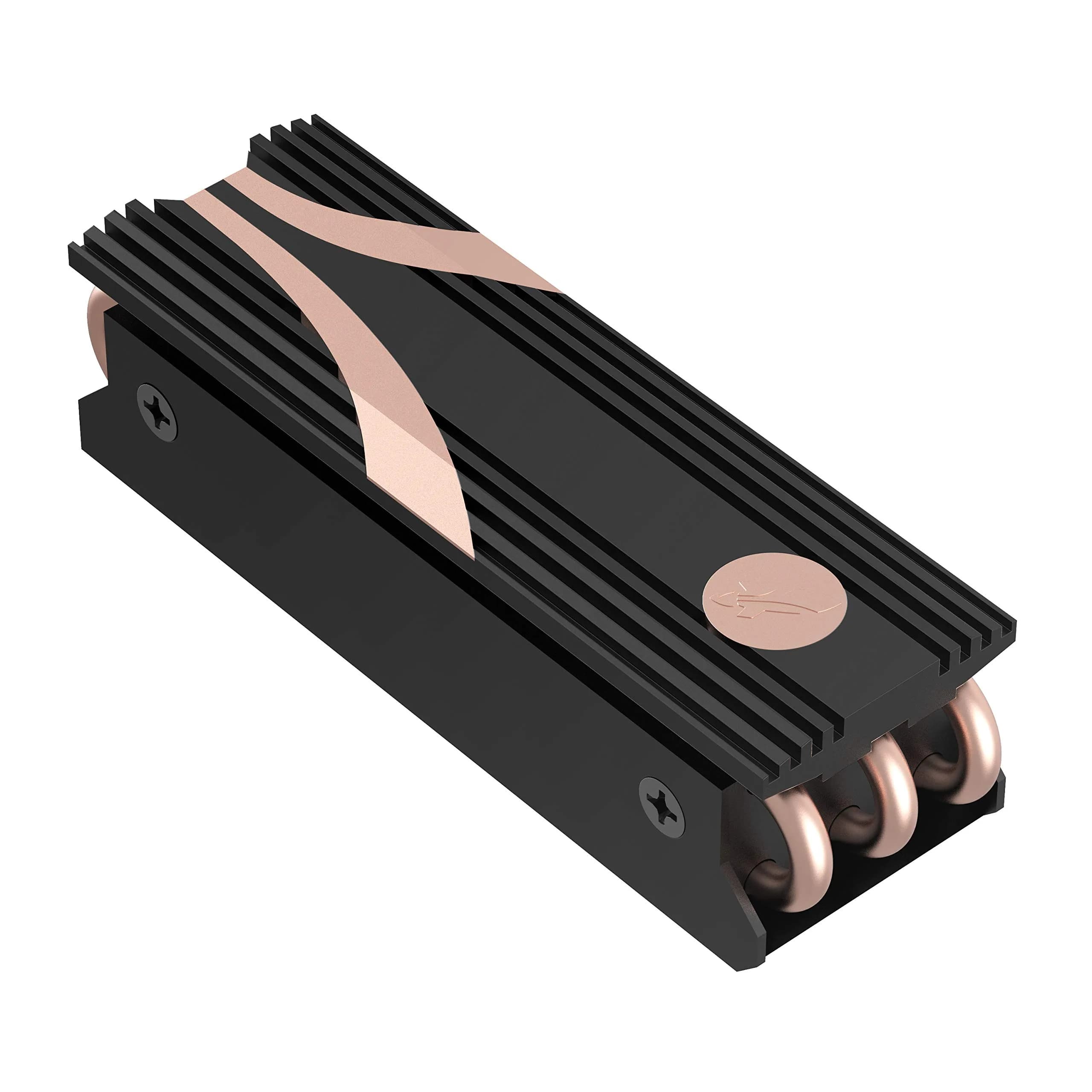 SABRENT M.2 2280 SSD Rocket Heatsink Silver (SB-HTSS) | Dissipates Heat for Peak NVMe Performance — M.2 2280 Rocket Heatsink – Black