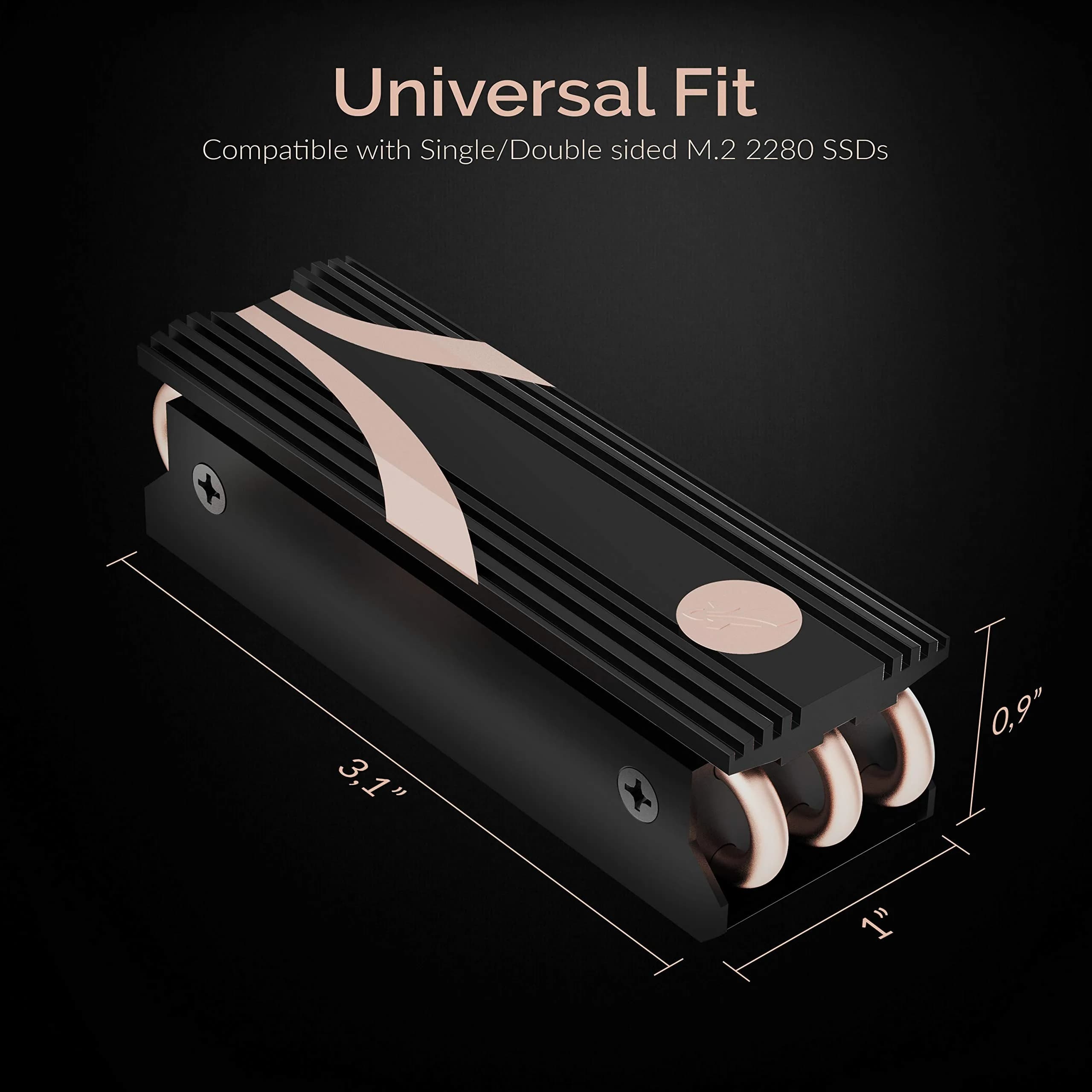 SABRENT M.2 2280 SSD Rocket Heatsink (SB-HTSK) — Copper & Aluminum Construction | 3.1" x 1" x 0.9" - view 5