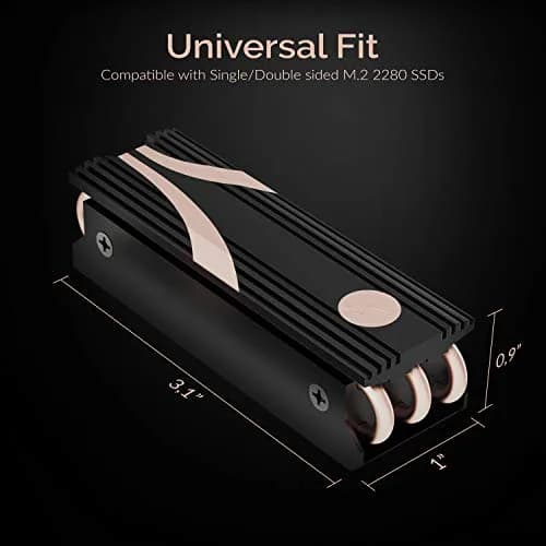 Sabrent M.2 2280 SSD Rocket Heatsink (SB-HTSK) — Copper & Aluminum Construction, 2280 Size thumbnail 5