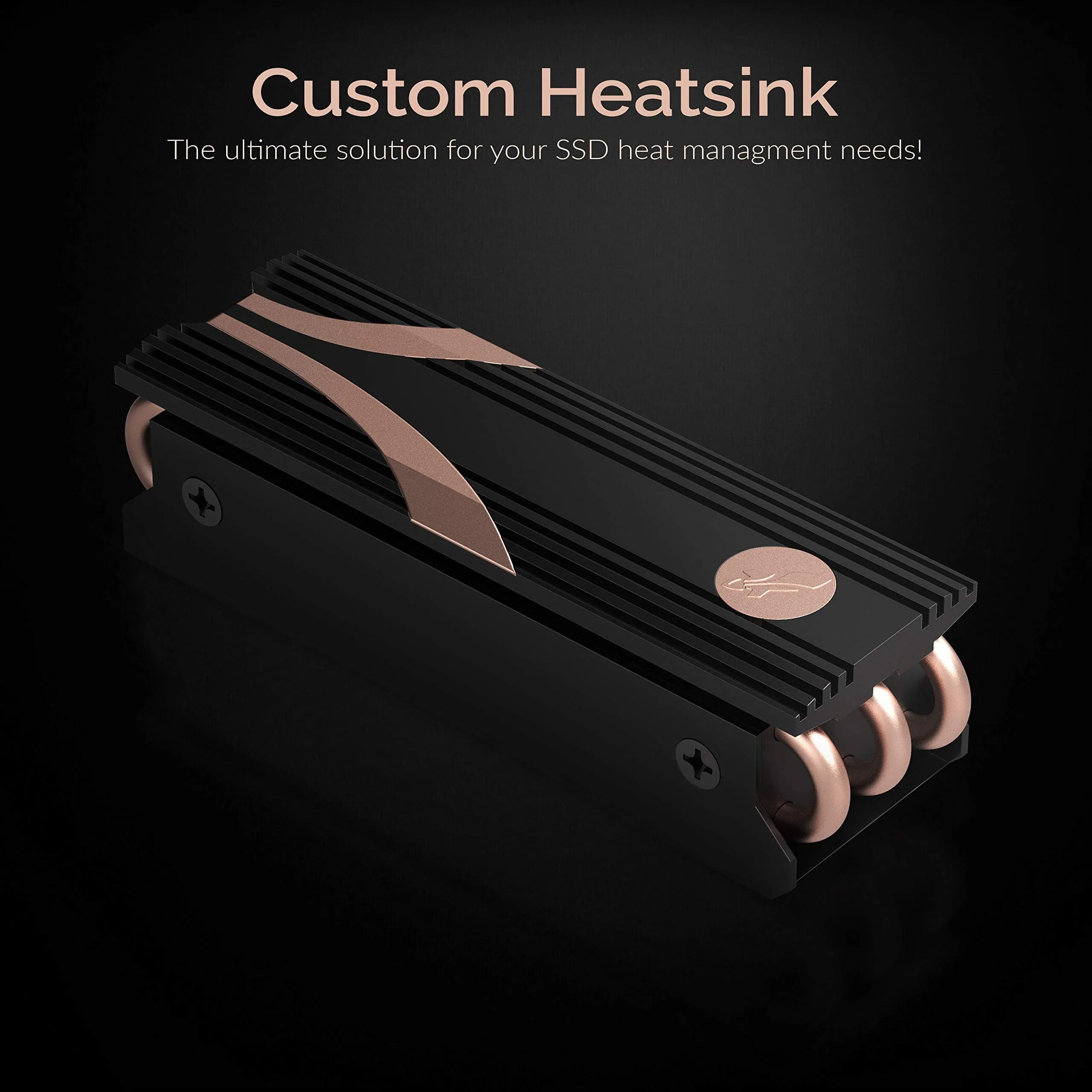 SABRENT M.2 2280 SSD Rocket Heatsink (SB-HTSK) — Copper & Aluminum Construction | 3.1" x 1" x 0.9" - view 2