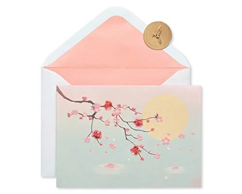 Papyrus Blank Mother's Day, Thinking of You Card (Cherry Blossoms) 13cm x 18cm | Floral Embellished Card thumbnail 4