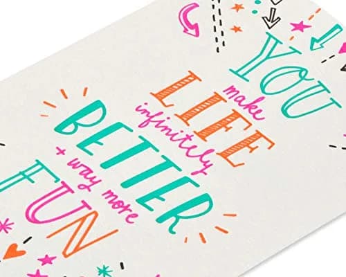 Papyrus You Make Life Better Valentine's Day Card for Friend 15.88 cm (6.25 in.) | Letterpress Design with Gold Seal thumbnail 5