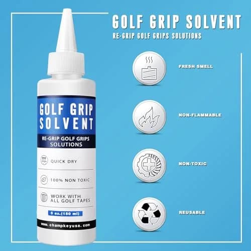 CHAMPKEY Deluxe Golf Club Grip Repair Kit | 15 Tapes, 5 oz Solvent, Hook Knife, Vise Clamp thumbnail 2