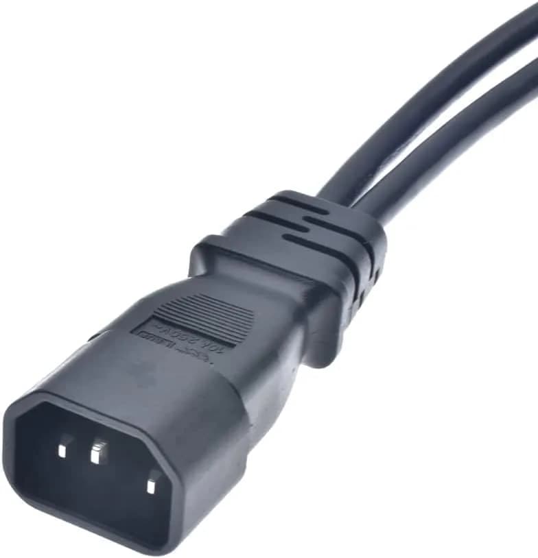 Toptekits C14 to 2xC5 Y Splitter Power Cord 1ft (30cm) | IEC 320 C14 Male to Dual C5 Female Adapter Cable thumbnail 5