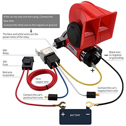 FARBIN 24V Train Horn with Compressor and Wiring Harness | 150dB Loud Air Horn for Trucks and Trains thumbnail 6