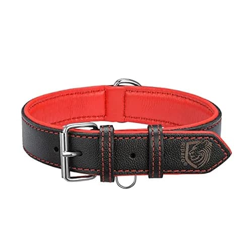 Riparo Adjustable Leather Dog Collar - Heavy Duty Wide Collar for Large Dogs (XL: 1.75" Wide for 21”-25” Neck) thumbnail 1