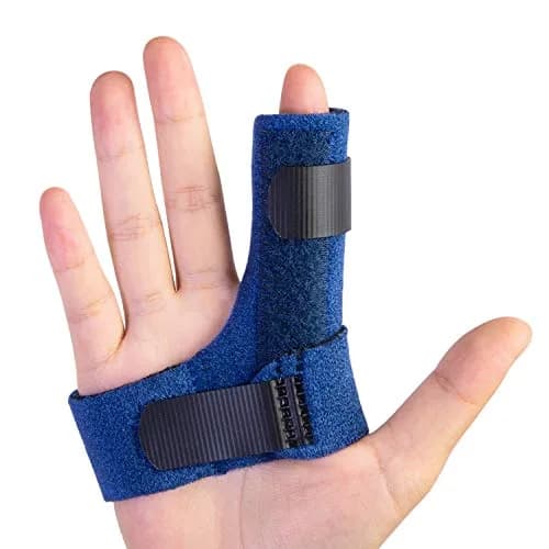 Sumifun Finger Splint Brace for Left/Right Hand, Arthritis Pain Relief, Trigger Finger Immobilizer with 2 Gel Sleeves (Palm Size 6.2-9 inches) thumbnail 1