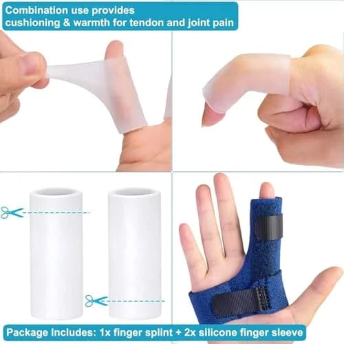 Sumifun Finger Splint Brace for Left/Right Hand, Arthritis Pain Relief, Trigger Finger Immobilizer with 2 Gel Sleeves (Palm Size 6.2-9 inches) thumbnail 8