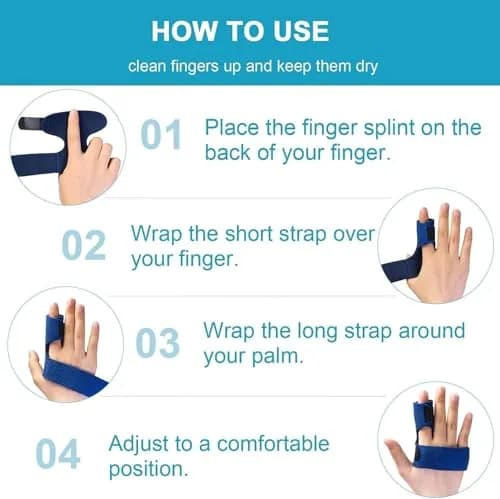 Sumifun Finger Splint Brace for Left/Right Hand, Arthritis Pain Relief, Trigger Finger Immobilizer with 2 Gel Sleeves (Palm Size 6.2-9 inches) thumbnail 4