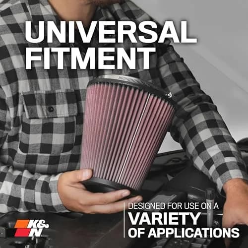 K&N Red High-Flow Universal Clamp-On Air Filter 15.24cm (6 In) | Engineered for Performance thumbnail 8
