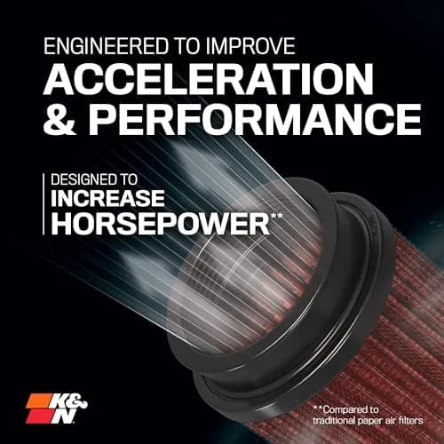 K&N Red High-Flow Universal Clamp-On Air Filter 15.24cm (6 In) | Engineered for Performance thumbnail 3