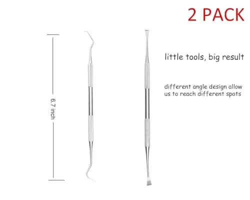 wzhe Dog Teeth Cleaning Tools Tarter Remover Canine Dental Scraper Scaler Set | 2-Piece Stainless Steel thumbnail 2