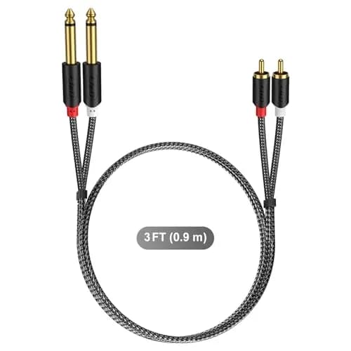 J&D RCA to 1/4" Stereo Audio Interconnect Cable, 3 Feet (0.91m) | Premium Dual Shielding for Pristine Signal thumbnail 7