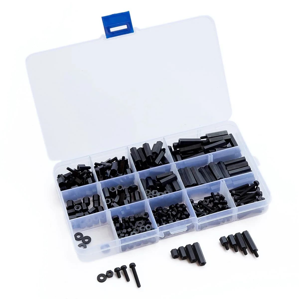 LitOrange M3 Male Female Nylon Hex Spacer Standoff Screw Nut Threaded Pillar PCB Motherboard Assortment Kit (Black) - 320 Pieces - view 7