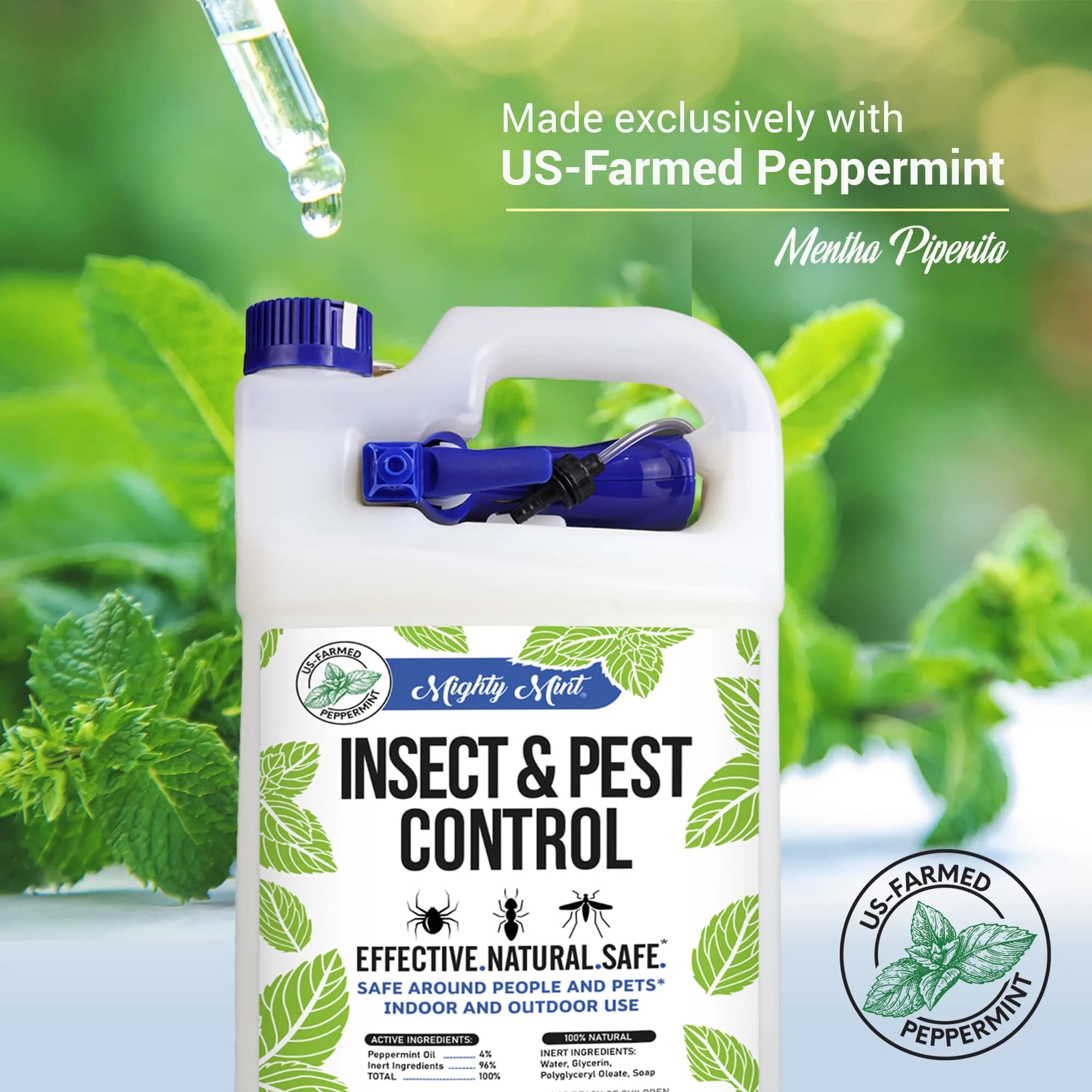 Mighty Mint Peppermint Oil Insect Repellent Spray 3.78 L (128 Fl Oz) | Natural Indoor & Outdoor Bug Control - view 5