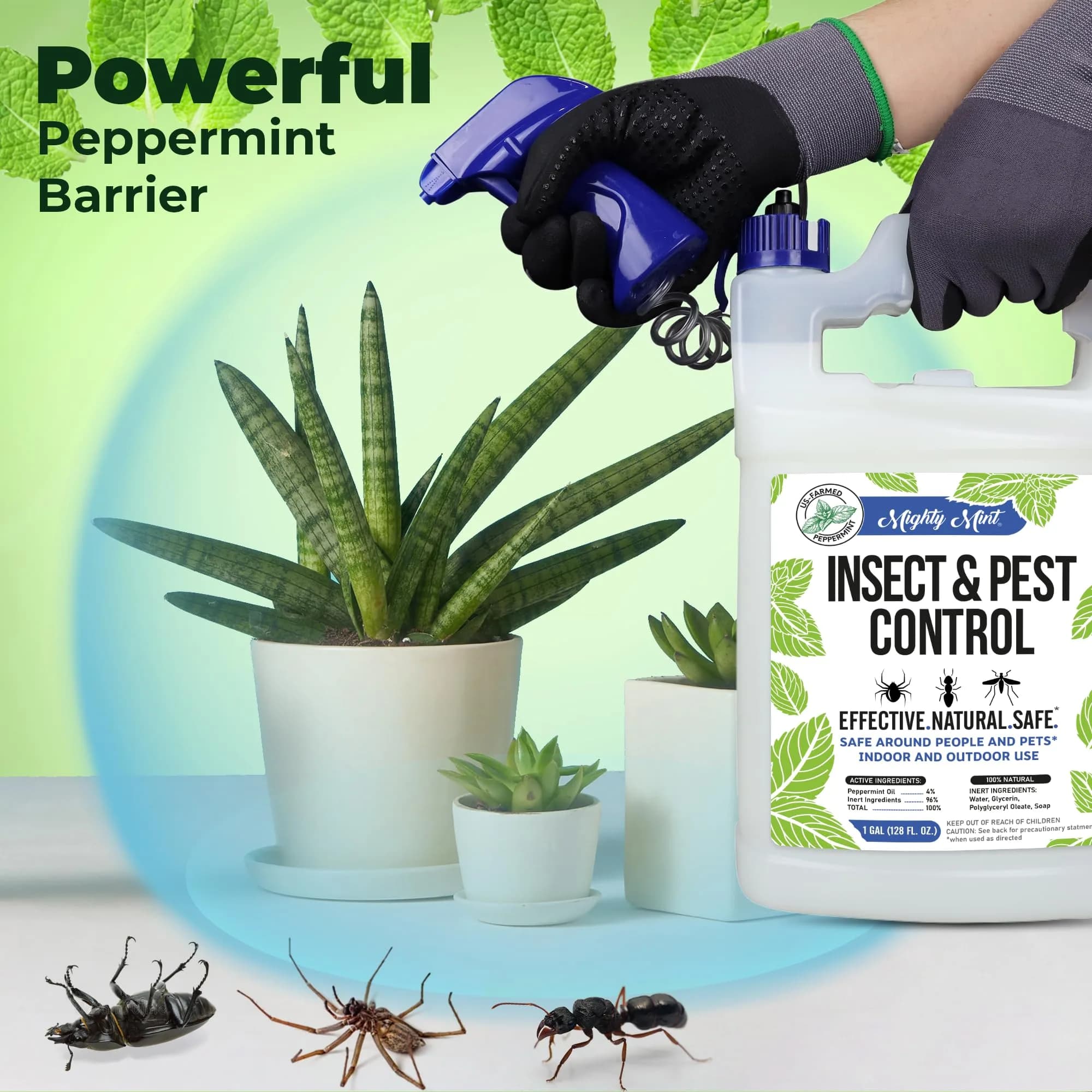 Mighty Mint Peppermint Oil Insect Repellent Spray 3.78 L (128 Fl Oz) | Natural Indoor & Outdoor Bug Control - view 3