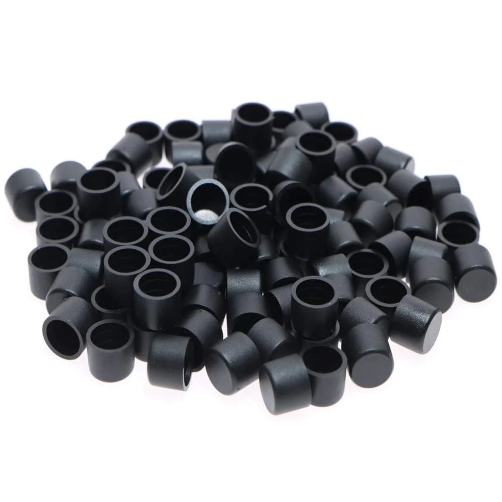 Omama Black 100 Pcs RCA Female Connector Dust Proof Cap Protector Cover | Protects Connectors - view 3
