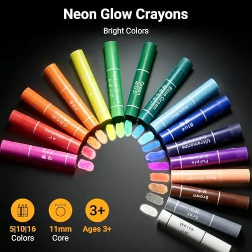 KOKUYO Highlighter Crayons, 10 Colors, KE-AC30 | Fluorescent Gel Crayons for Art & Illustration thumbnail 2