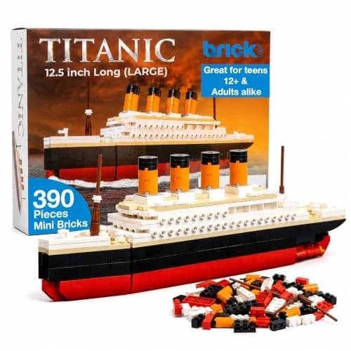 Brick Loot Titanic Building Set 390-Piece Historic Ocean Liner Brick Model | STEM Learning Toy thumbnail 1