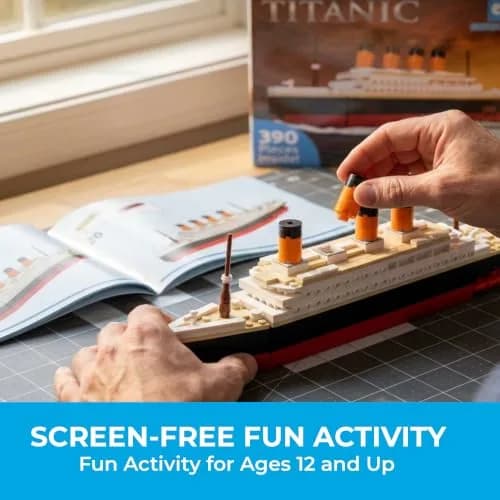 Brick Loot Titanic Building Set 390-Piece Historic Ocean Liner Brick Model | STEM Learning Toy thumbnail 4