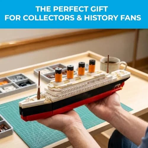 Brick Loot Titanic Building Set 390-Piece Historic Ocean Liner Brick Model | STEM Learning Toy thumbnail 6