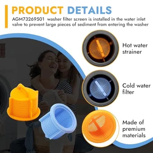 AMI PARTS Washer Water Inlet Valve Filter Screen 0.75 inch (2-Pack) | Direct Replacement for Whirlpool & LG Washing Machines thumbnail 3