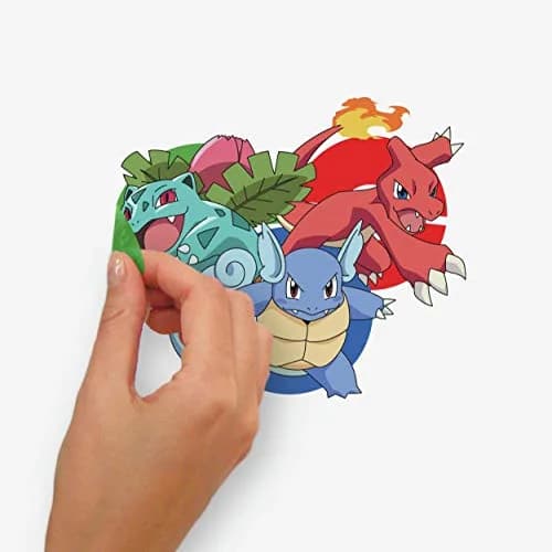 RoomMates Pokemon Character Peel and Stick Wall Decals | Reusable Vinyl Wall Stickers for Kids Room (Pack of 1, 11 Decals, 2-38 inch range) thumbnail 3