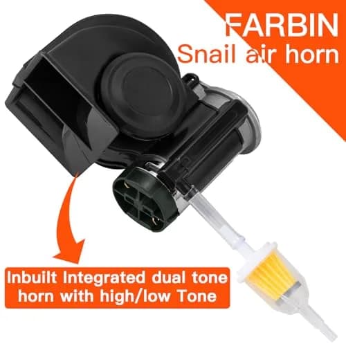 FARBIN 24V Air Horn with Compressor 150dB | Universal Fit for Trucks, Buses, Trains thumbnail 2