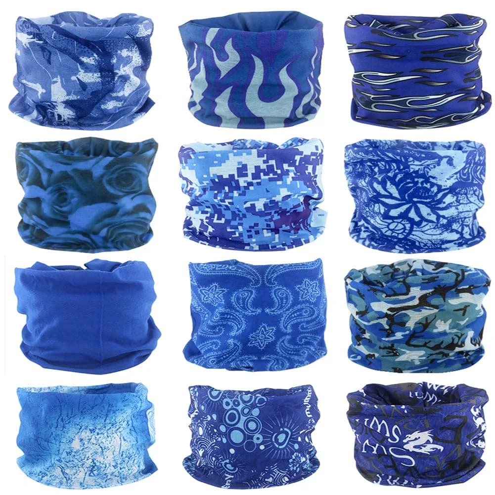 Cutewing 12PCS Blue Paisley Neck Gaiter Mask Tube Scarf | Seamless Microfiber Face Cover for Sports & Outdoors - main product image