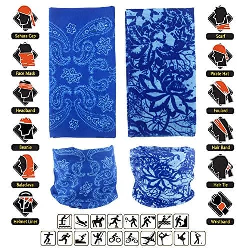 Cutewing 12PCS Blue Paisley Neck Gaiter Mask Tube Scarf | Seamless Microfiber Face Cover for Sports & Outdoors thumbnail 2