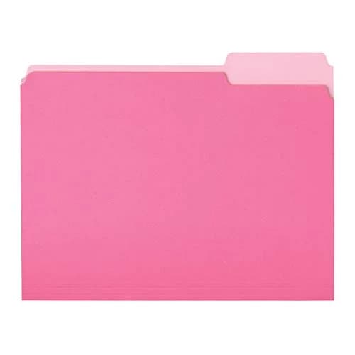 Amazon Basics File Folders for Organization, Letter Size, 1/3 Cut Tab, Pink, 36-Pack | Durable Paper Folders for Everyday Filing thumbnail 1