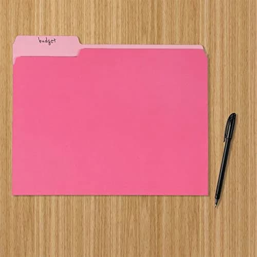 Amazon Basics File Folders for Organization, Letter Size, 1/3 Cut Tab, Pink, 36-Pack | Durable Paper Folders for Everyday Filing thumbnail 5