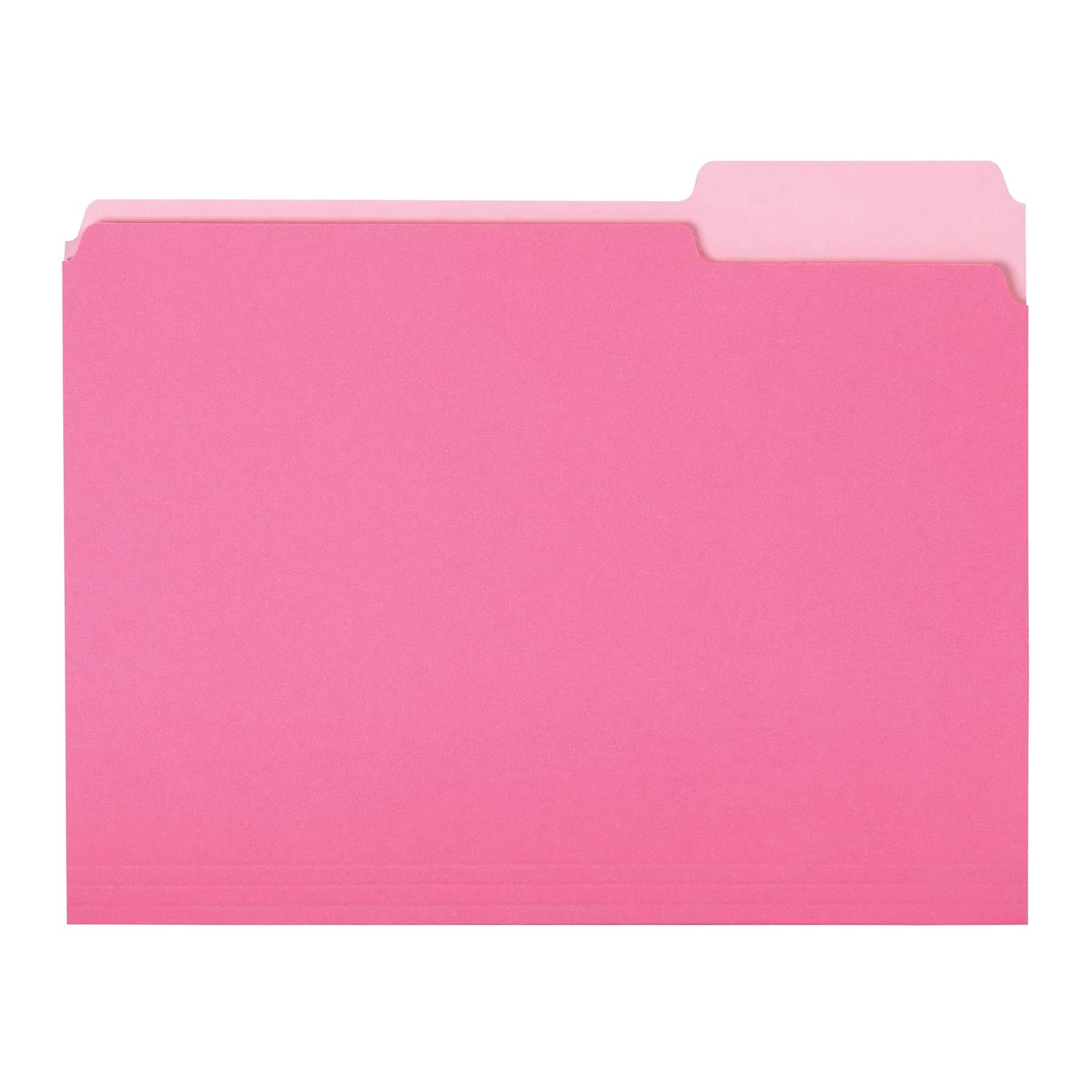 Amazon Basics File Folders for Organization, Letter Size, 1/3 Cut Tab, Pink, 36-Pack | Durable Paper Folders for Everyday Filing - main product image